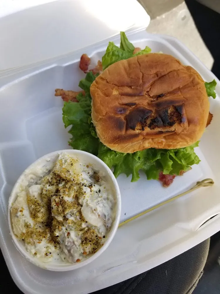 Award Winning Burger with Potato Salad